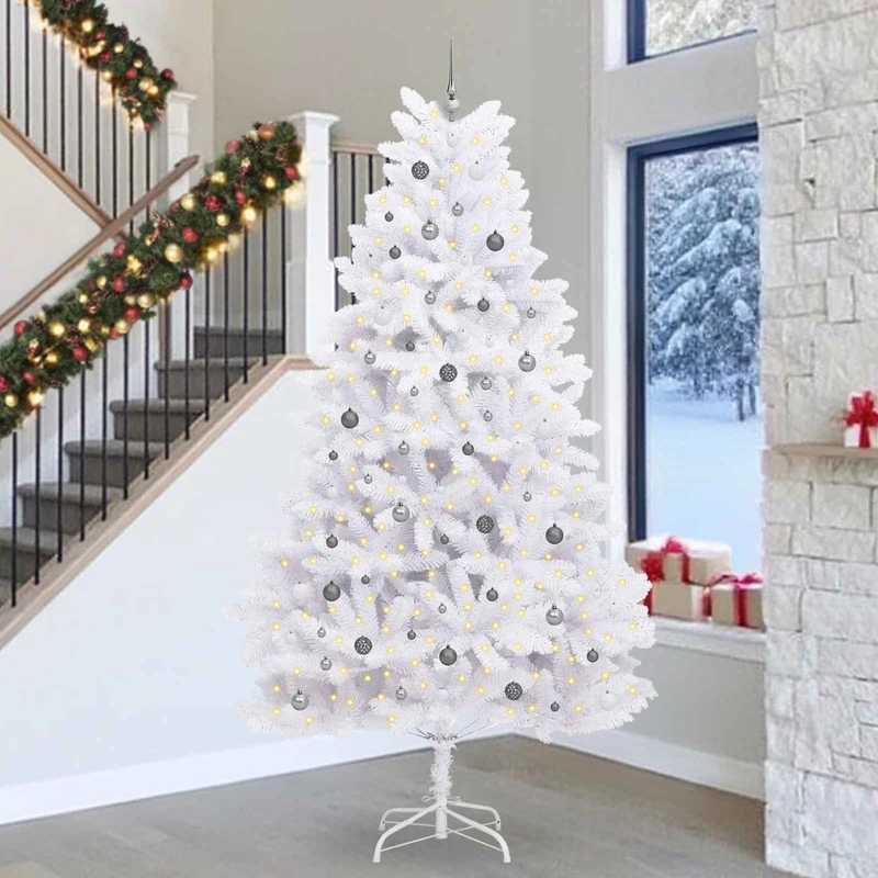 Kunstkerstboom 300 cm wit PVC metaal