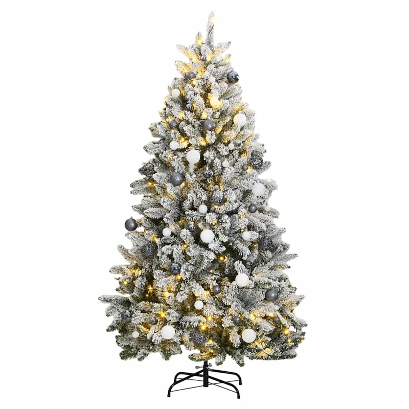 Kunstkerstboom 240 cm 300 LED's met kerstballen