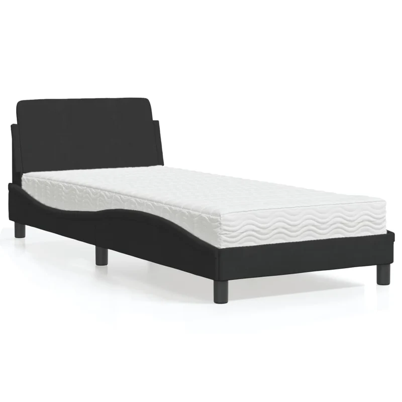 Sänky patjalla Dover Black Single Sametti