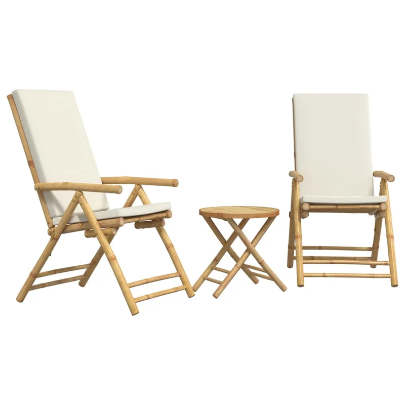 Dalma Bamboo Wood - 45 cm Foldable Cream White