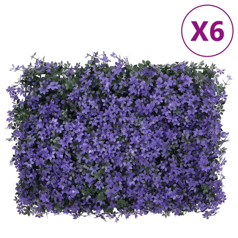 Keinotekoinen lehtiaita 6 kpl violetti 40x60 cm