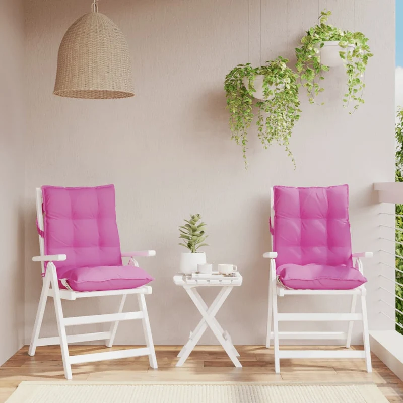 Stoelkussens 2 st roze oxford stof 100x50x7 cm