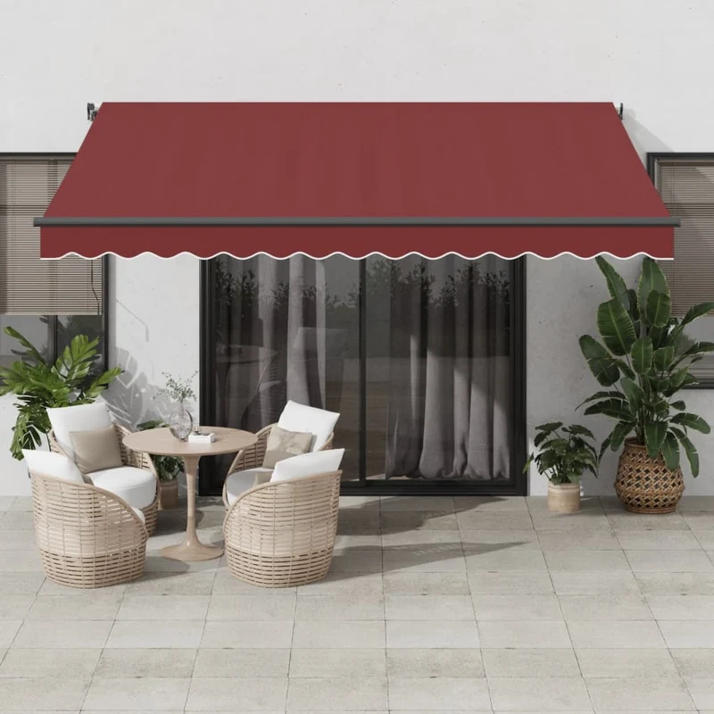 Luifel uittrekbaar 400x350 cm bordeauxrood
