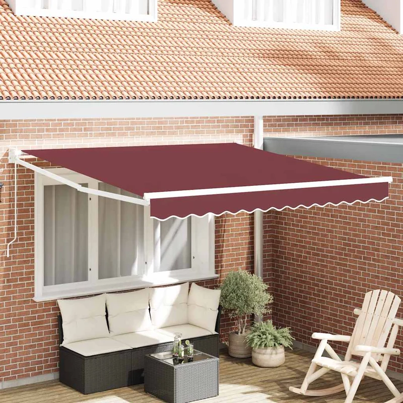 Luifel 300x250 cm bordeauxrood handmatig