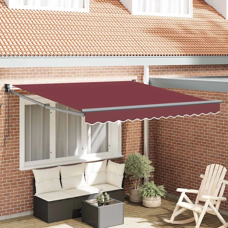Luifel 300x250 cm bordeauxrood handmatig