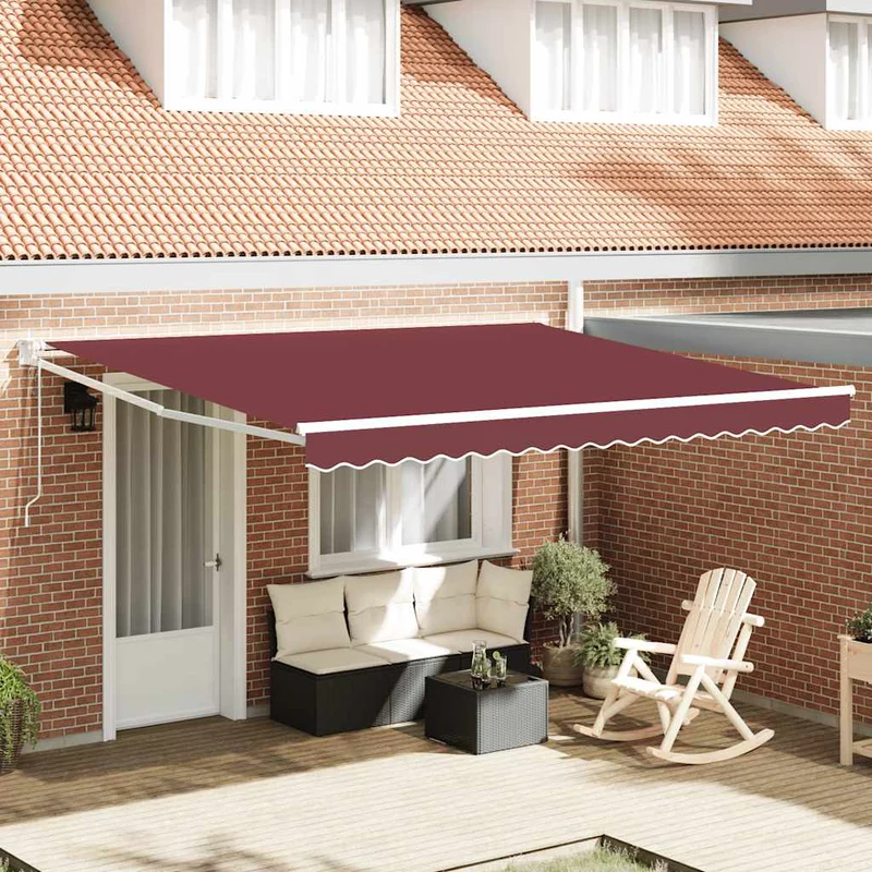 Luifel 400x300 cm bordeauxrood wit frame