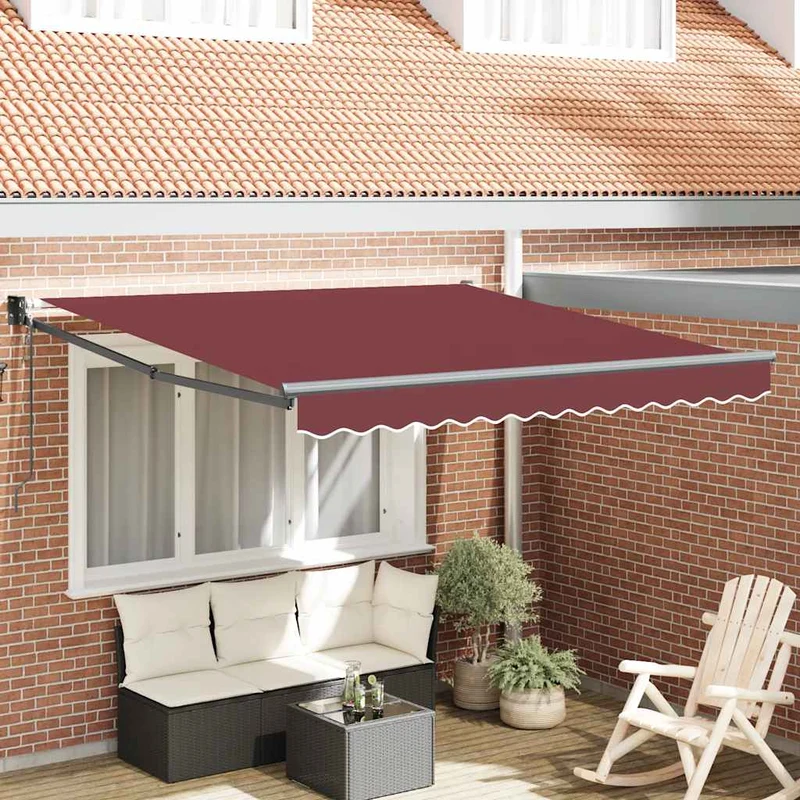 Luifel automatisch uittrekbaar 300x250 cm bordeauxrood antraciet frame