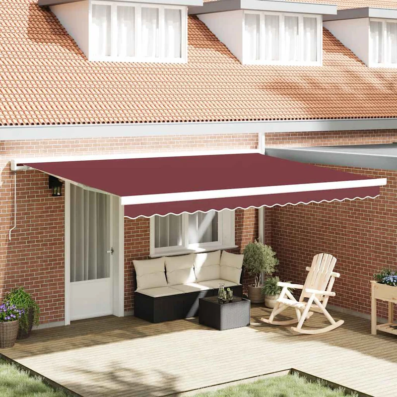 Luifel 450x300 cm bordeauxrood handmatig