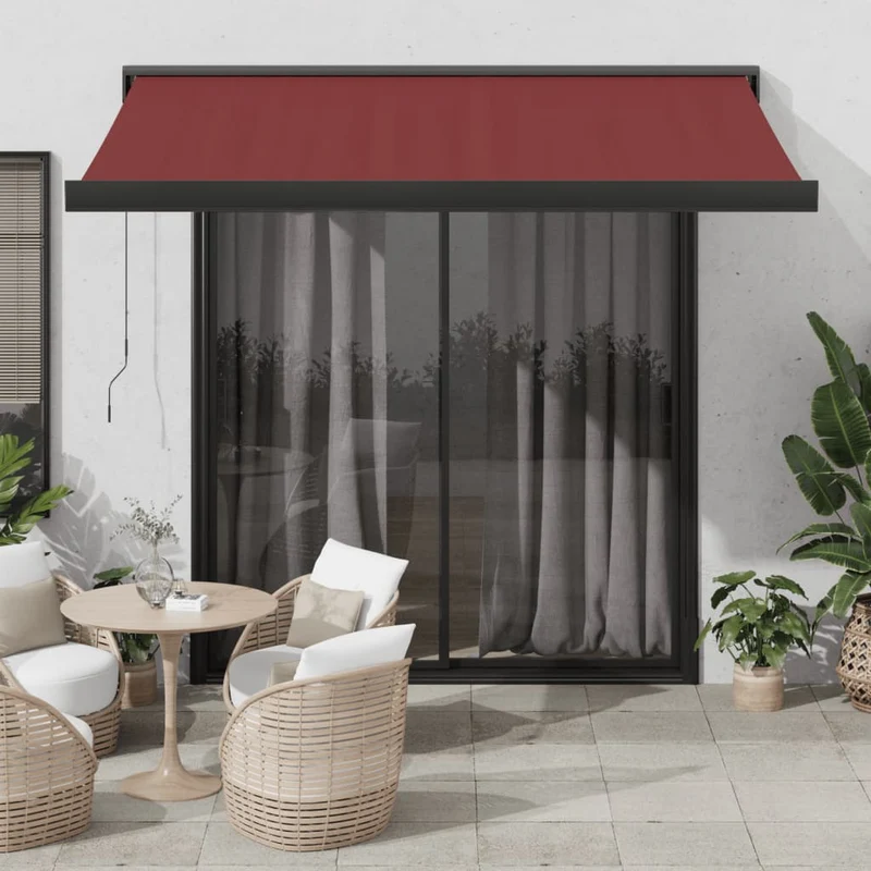 Luifel 300x250 cm bordeauxrood handmatig uittrekbaar