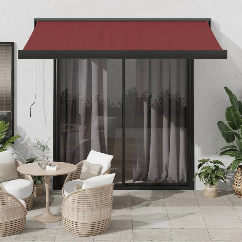 Luifel 350x250 cm bordeauxrood handmatig uittrekbaar