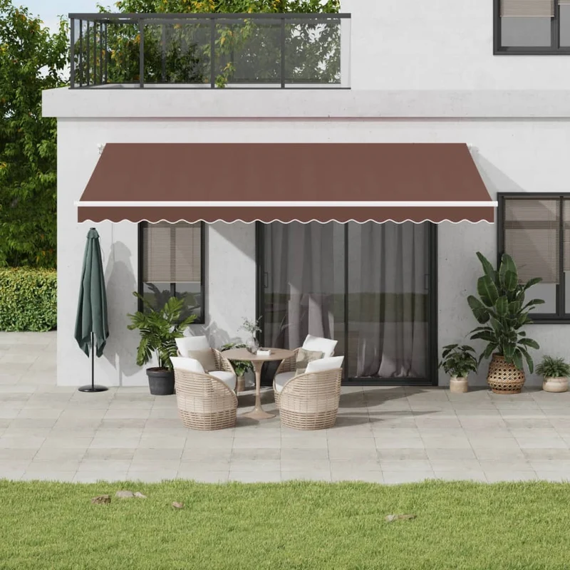 Luifel 500x350 cm bruin met LED
