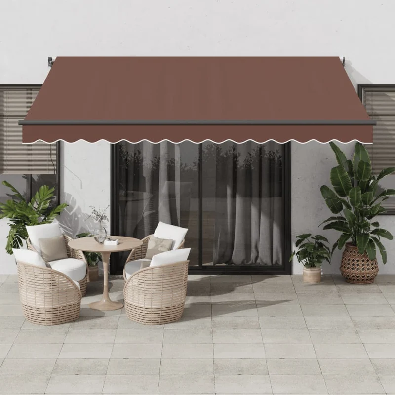 Luifel 400x350 cm bruin handmatig uittrekbaar