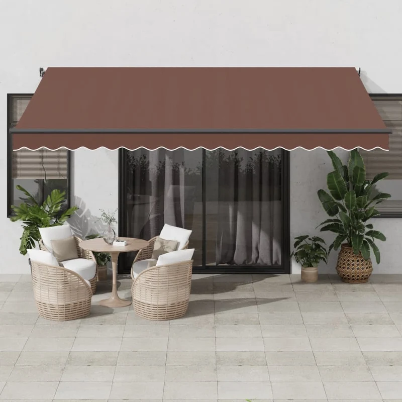 Luifel uittrekbaar 450x350 cm bruin