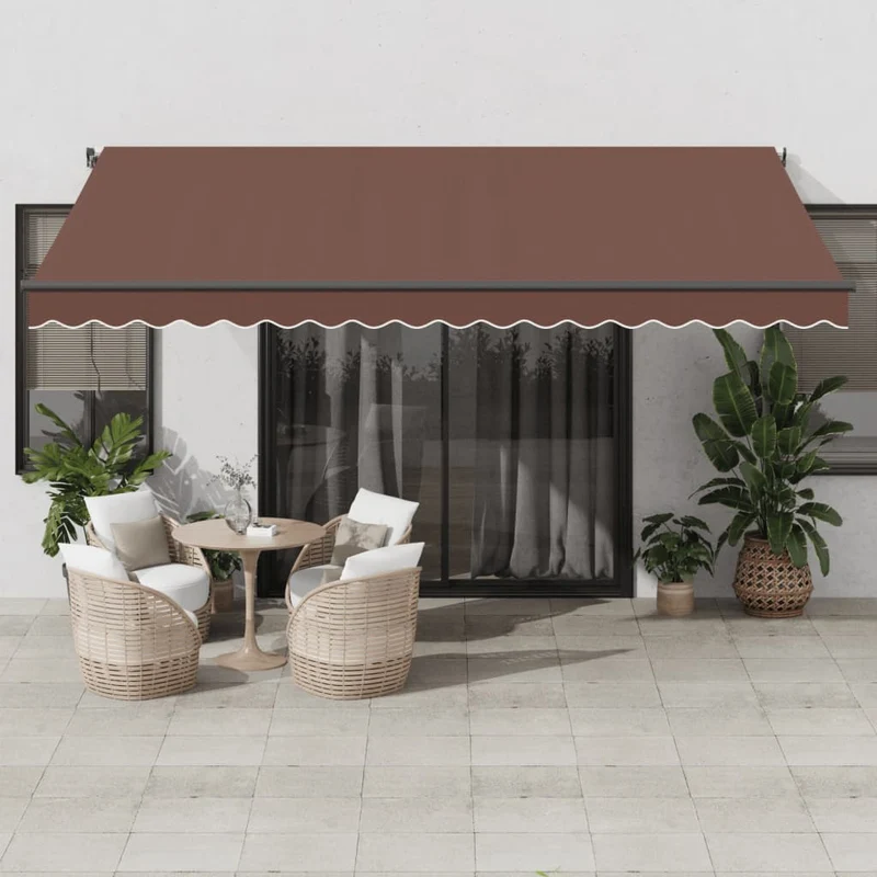 Luifel 450x350 cm bruin met LED