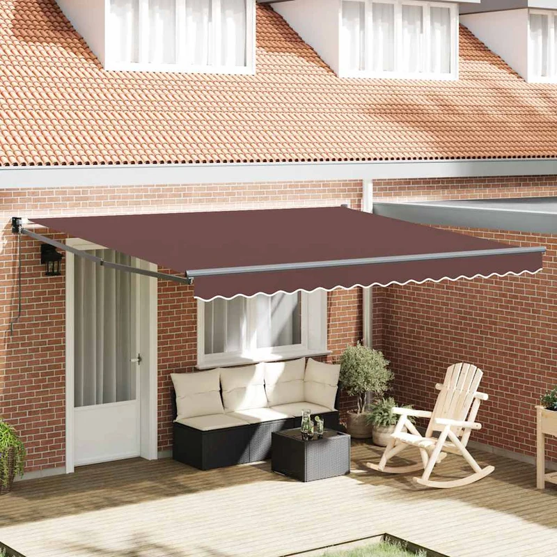 Luifel uittrekbaar 400x300 cm bruin