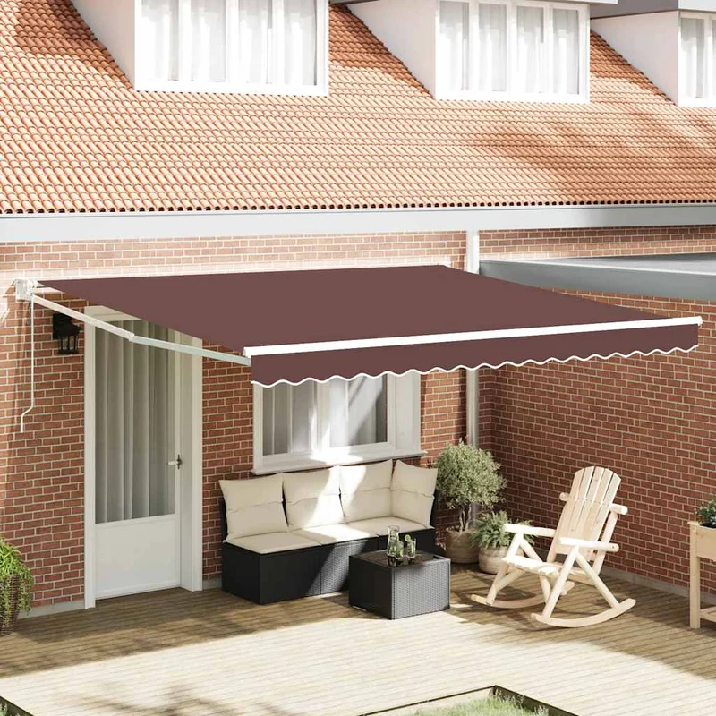 Uittrekbare luifel 400x300 cm bruin automatisch