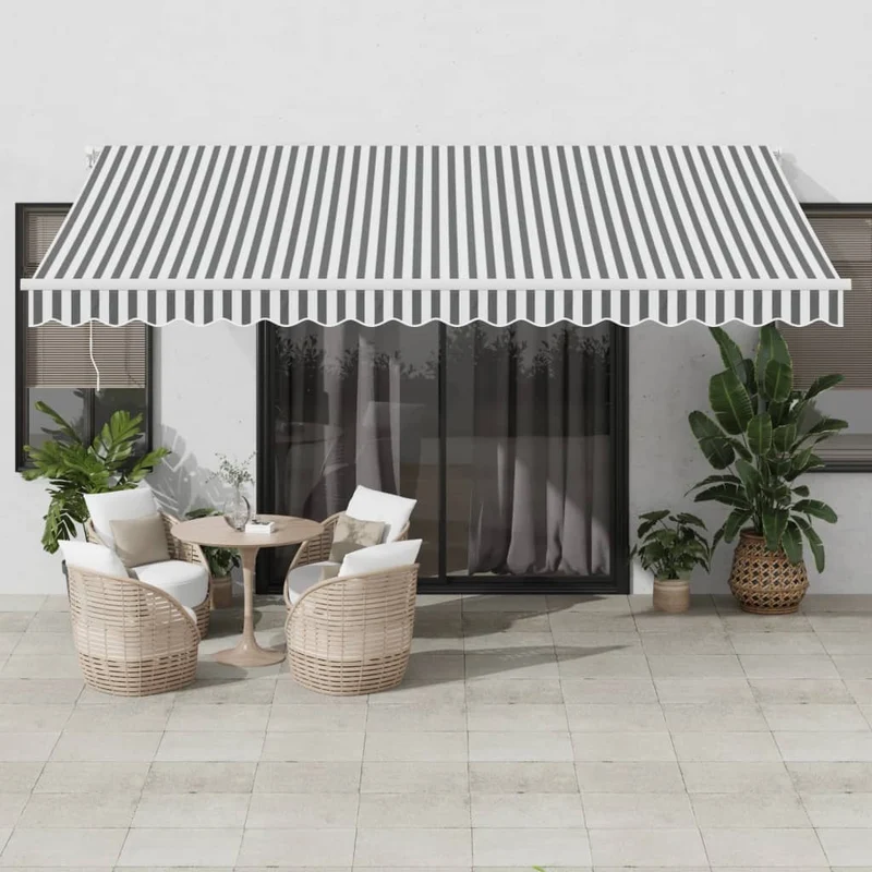 Uittrekbare luifel 450x350 cm antraciet wit
