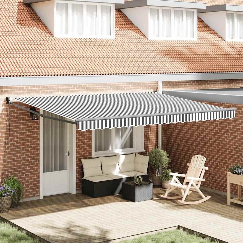 Luifel uittrekbaar 4,5x3 m antraciet stof aluminium