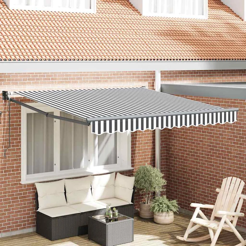 Luifel uittrekbaar 3x2,5 m antraciet wit aluminium