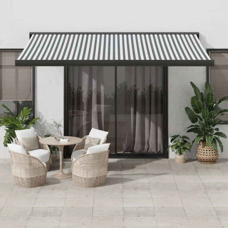 Luifel uittrekbaar 4,5x3 m antraciet aluminium