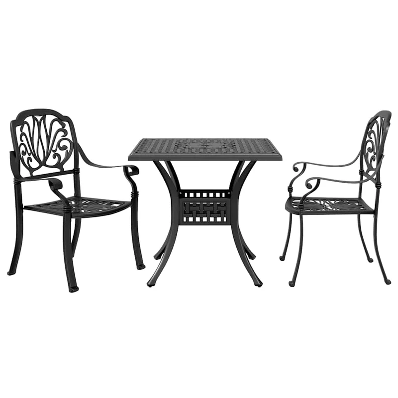 3-osainen Bistrosarja musta valualumiini