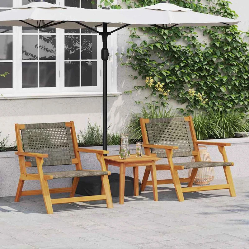 Puutarhakalusteet 2 pcs Harmaa 67 x 78 x 73 cm Tiheä akasiapuu