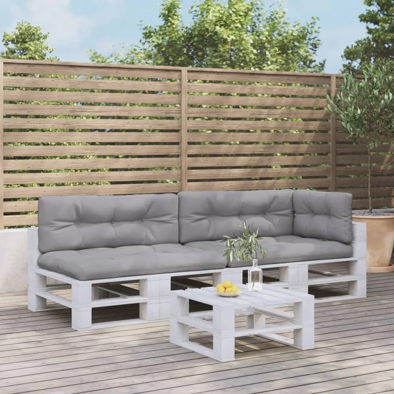 Palletkussens set van 5 grijs polyester