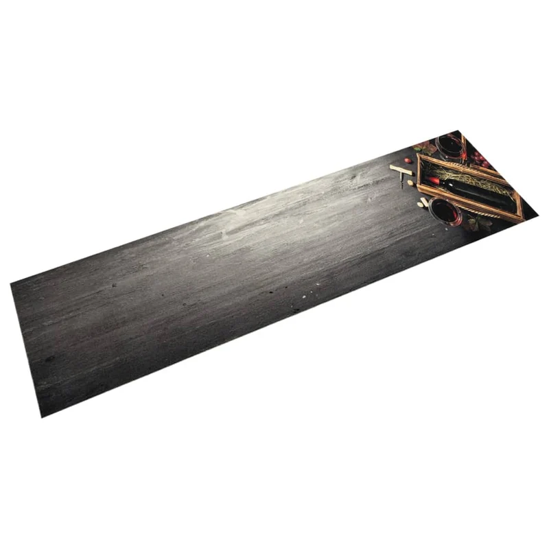 Keukenmat 60x300 cm fluweel wijnflesprint
