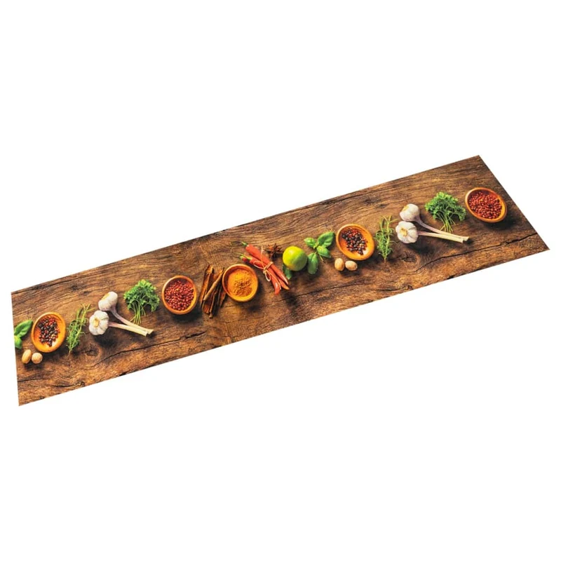 Keukenmat 60x180 cm fluweel kruidenprint