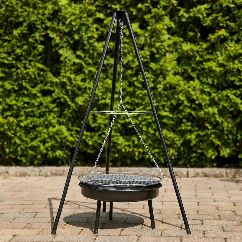 Grill ogrodowy trójnóg IGNIS z paleniskiem i rusztem, 151 cm