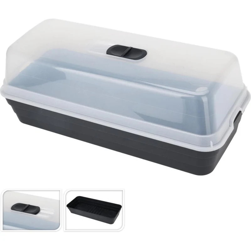 Kweekbak 53x23x20 cm antraciet transparant