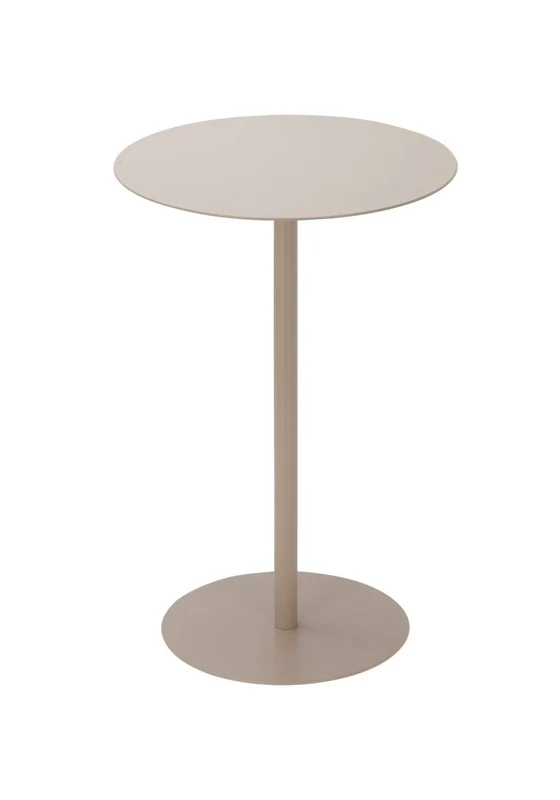 Metal Round Side Table - Beige Sand / One Size