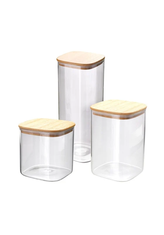 Set of 3 Storage Jars - Clear Clear / One Size