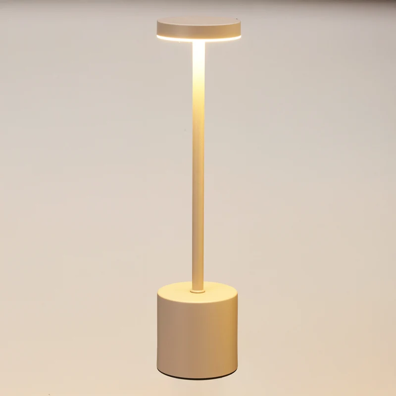 Lampka stołowa LED z ładowalną baterią, metal, 34 cm