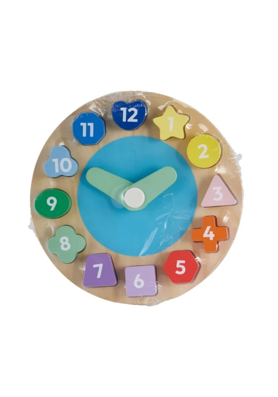 Wooden Toy Clock With Blocks - Multi Multi / One Size