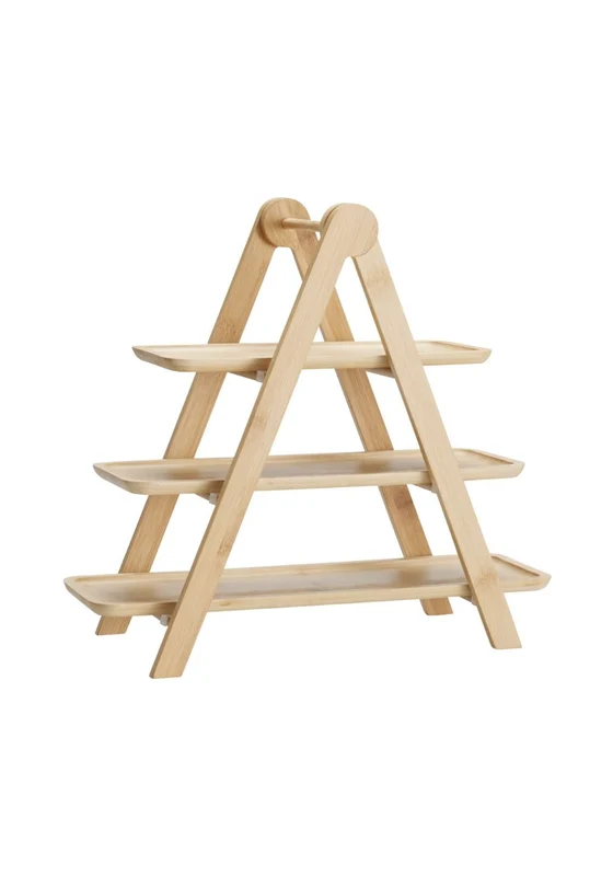 3 Tier Bamboo Food Stand - Green Bamboo / One Size