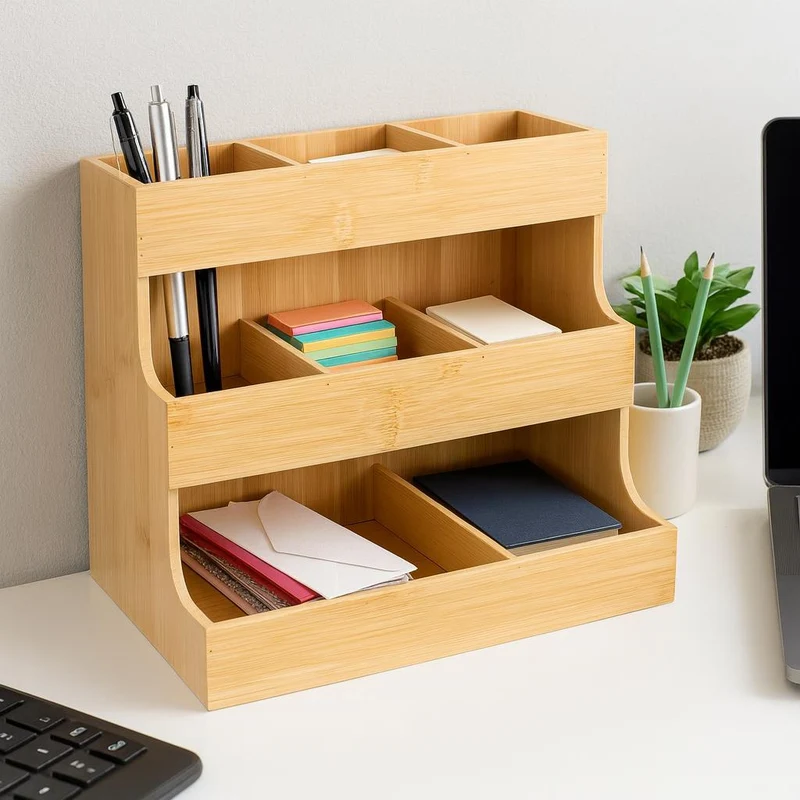 Bambusowy organizer kuchenny, 26,3 x 16,5 x 24 cm