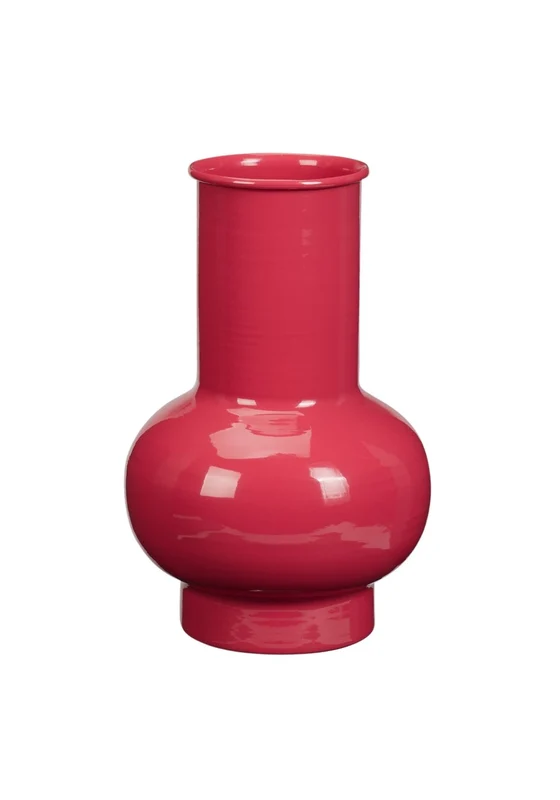 Glossy Metal Vase - Pink Pink / One Size