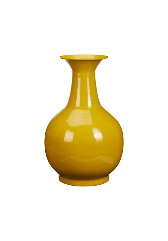Metal Yellow Vase - Yellow Yellow / One Size