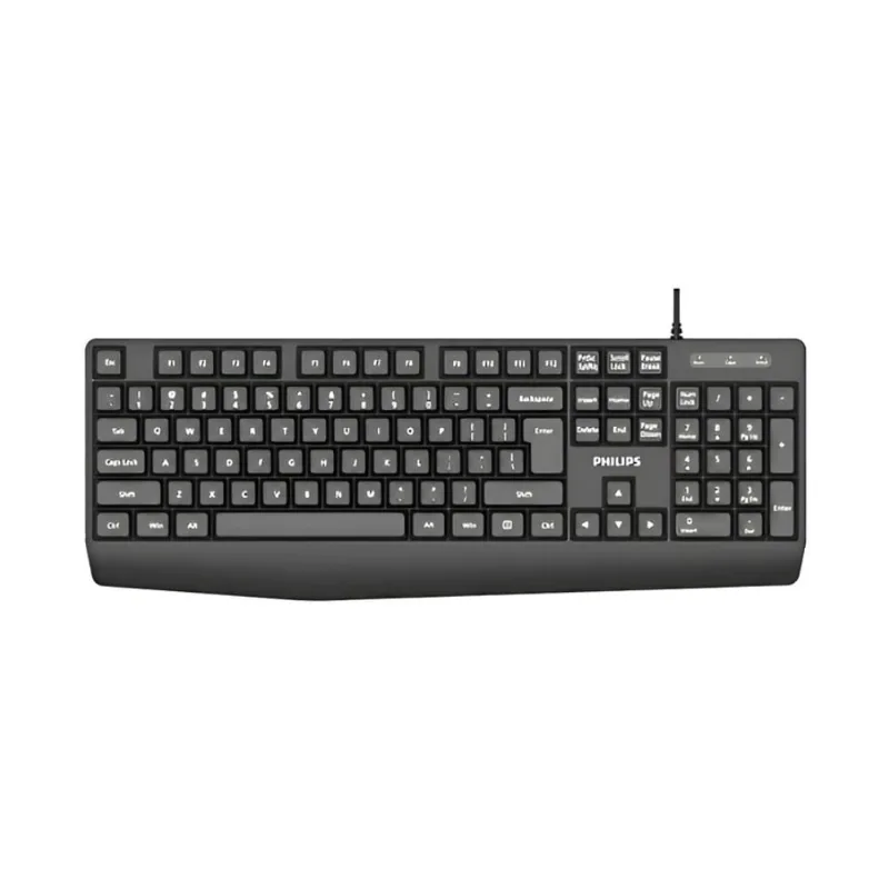 Teclado con cable Philips 104 teclas spk6237b negro