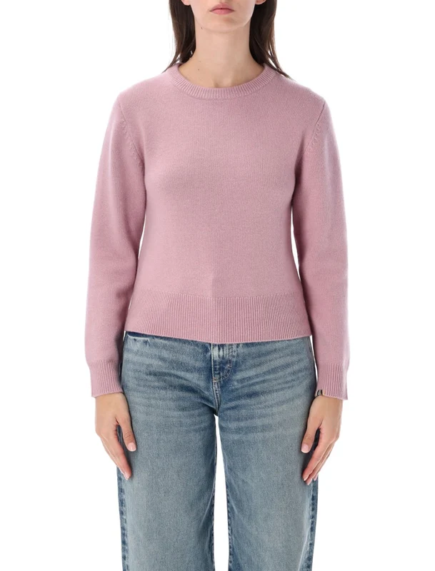 Extreme Cashmere Jeanne Slightly Cropped Fine Knit Crewneck Sweater One size