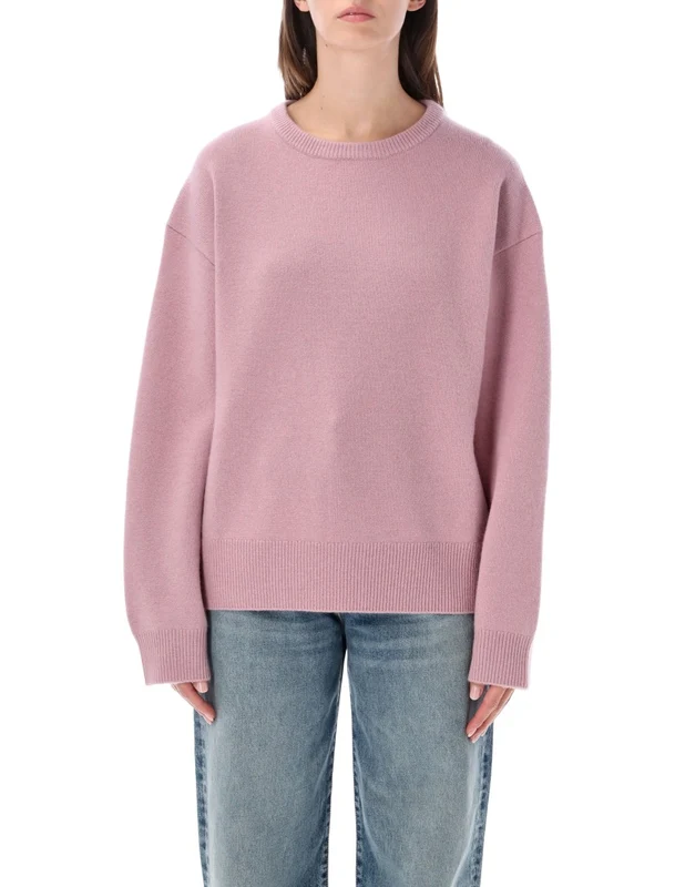Extreme Cashmere Pink Mike Crewnwck Ribbed Crewneck Sweater One size