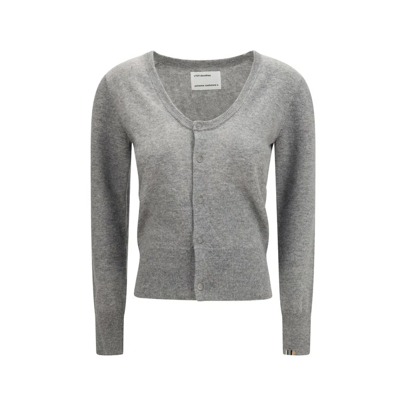 Extreme Cashmere Gray Cashmere Cardigan One Size