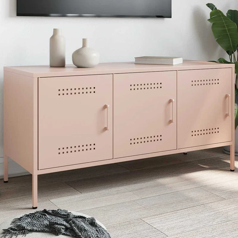 TV-taso pinkki 100,5x39x50,5 cm teräs