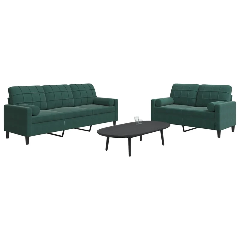 Loungeset 2-delig fluweel donkergroen