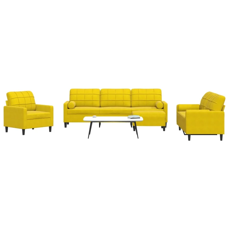 Loungeset 4-delig fluweel geel