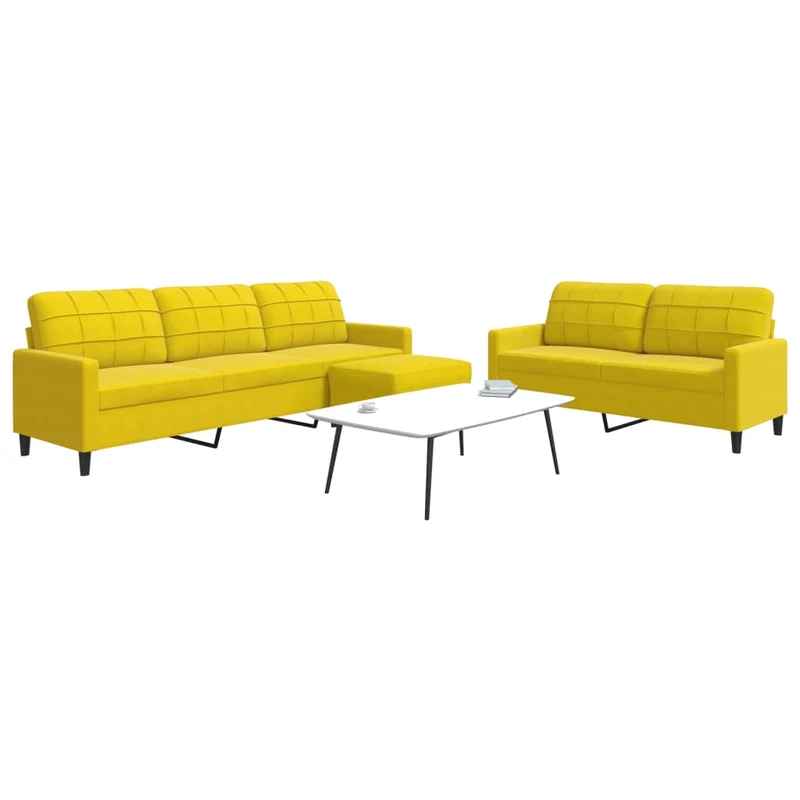 Loungeset 3-delig fluweel geel