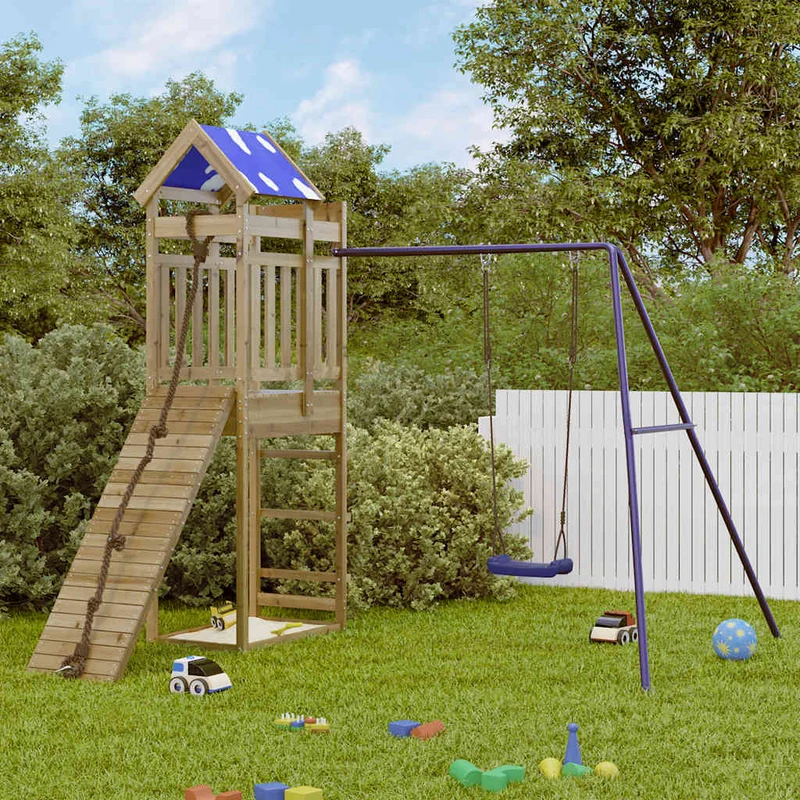 Speelhuis geïmpregneerd grenenhout 118 cm platformhoogte