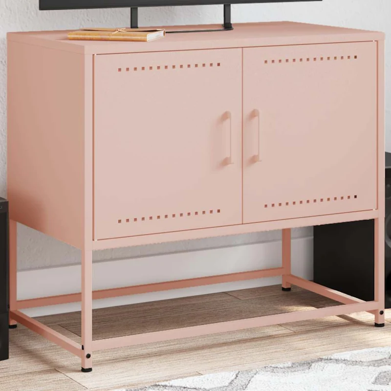 TV-taso pinkki 68,5x39x60,5 cm teräs