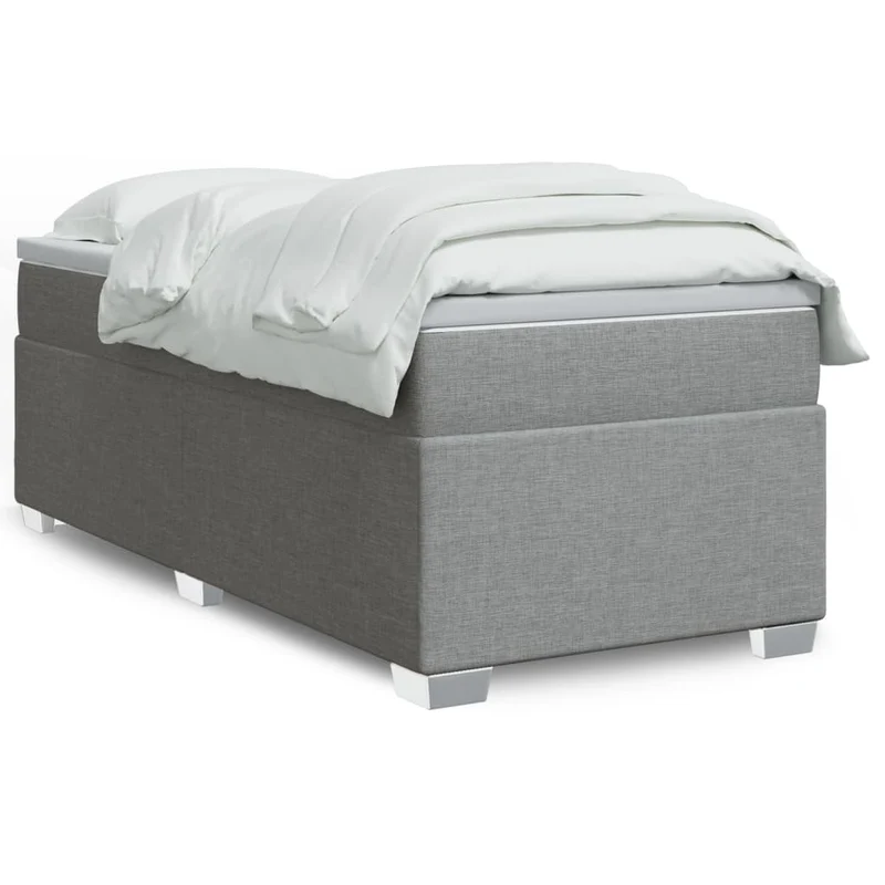 Boxspring met matras 90x200 cm lichtgrijs